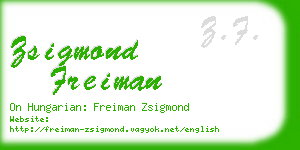 zsigmond freiman business card